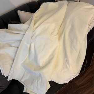 2 Pottery Barn 80L x 48W CREAM ROOM-DARKENING GROMMET Twill Curtains